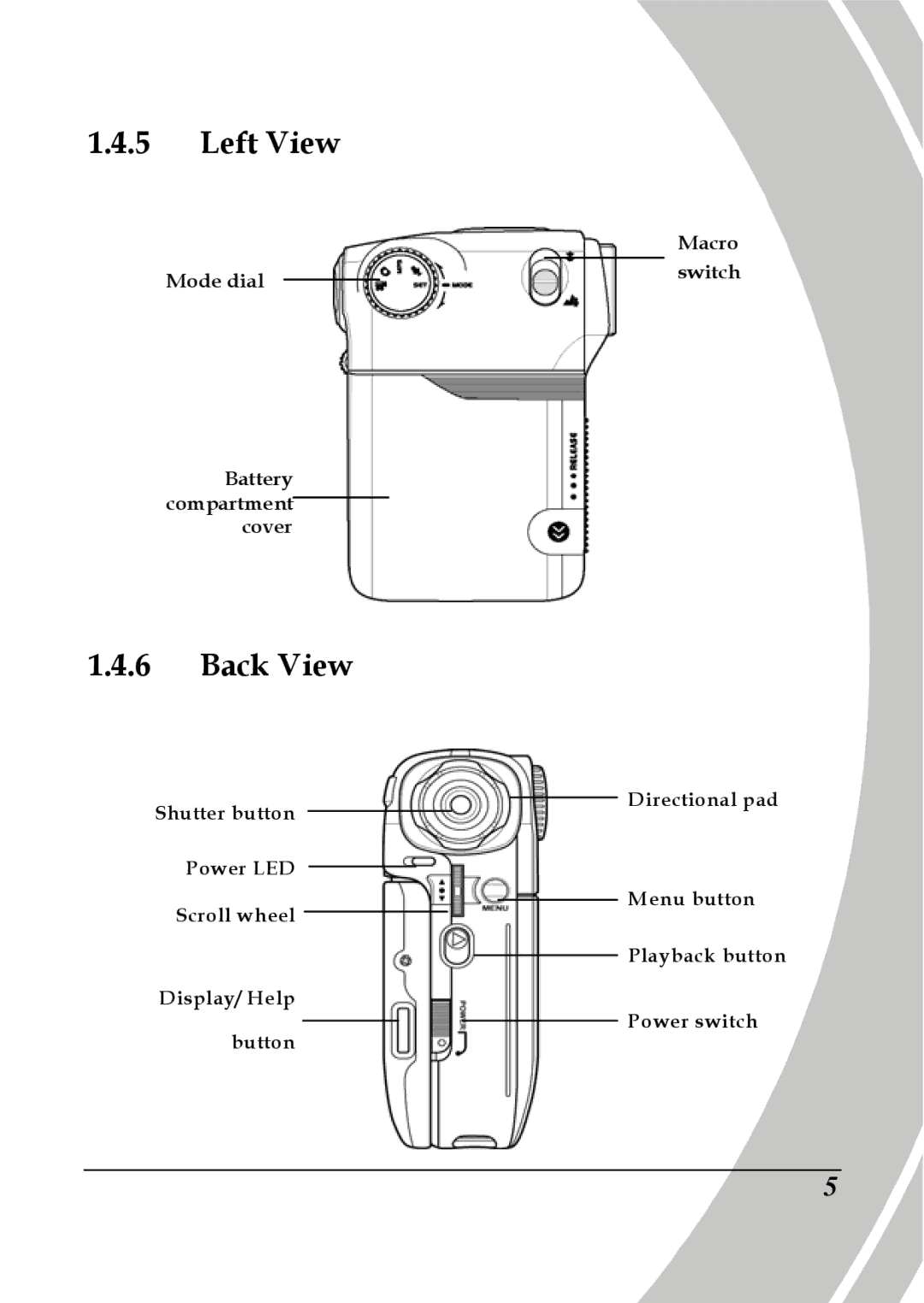 DXG Technology DXG-565V manual Left View, Back View 