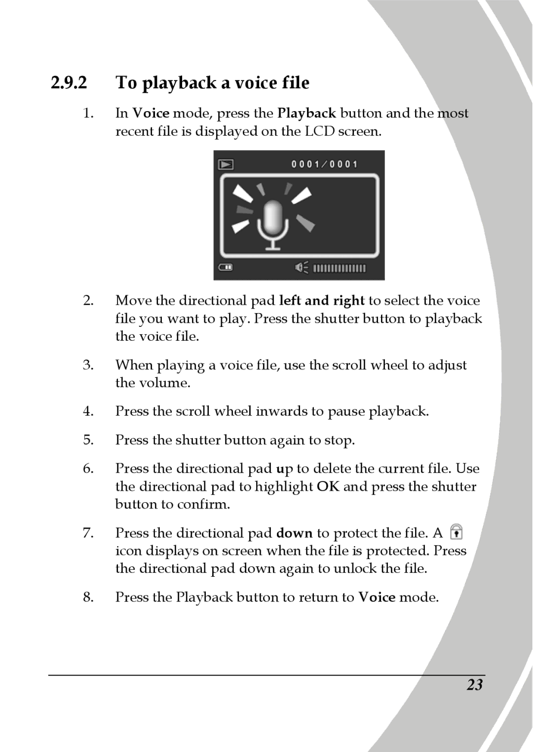 DXG Technology DXG-565V manual To playback a voice file 