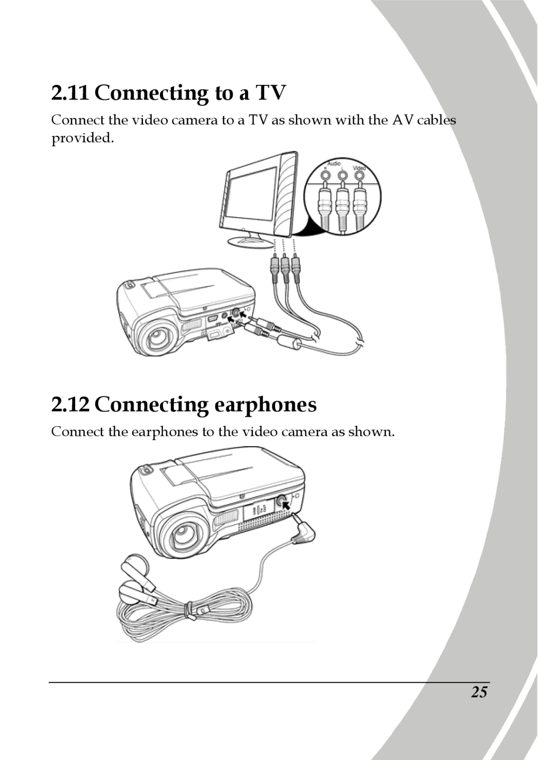 DXG Technology DXG-565V manual Connecting to a TV, Connecting earphones 