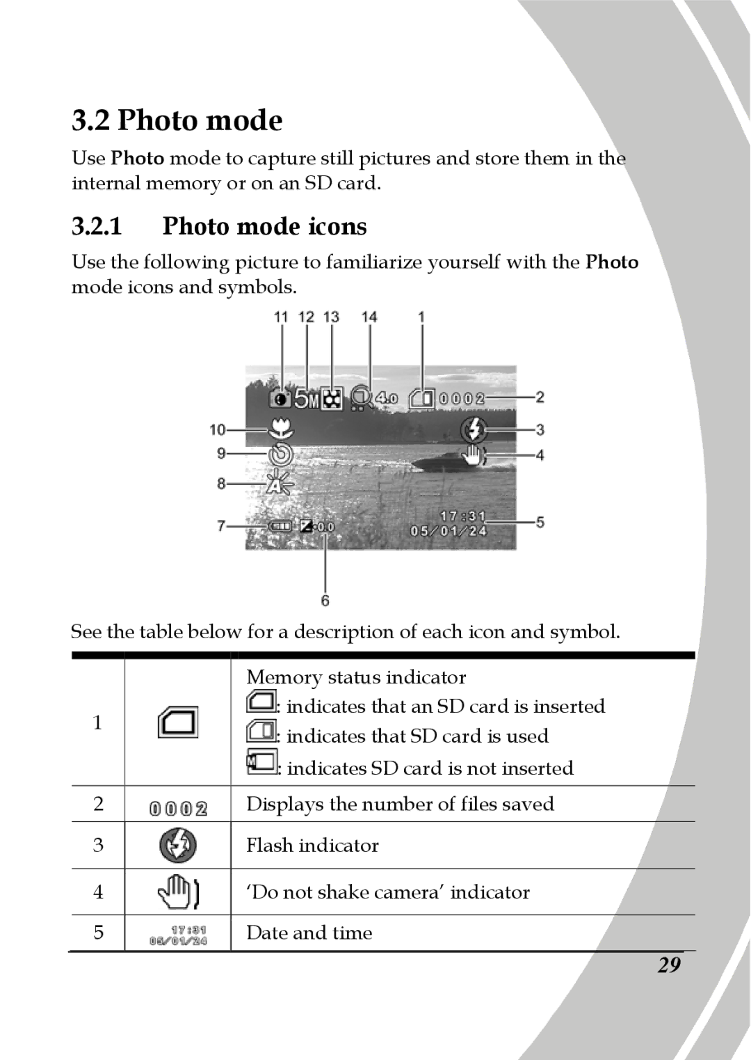 DXG Technology DXG-565V manual Photo mode icons 