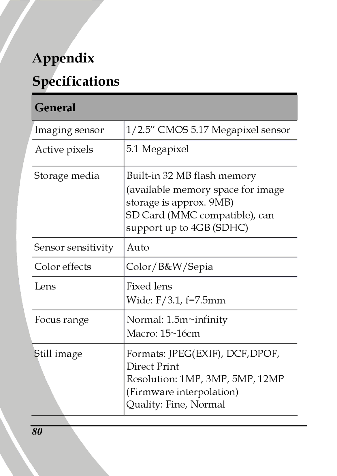 DXG Technology DXG-565V manual Appendix Specifications, General 