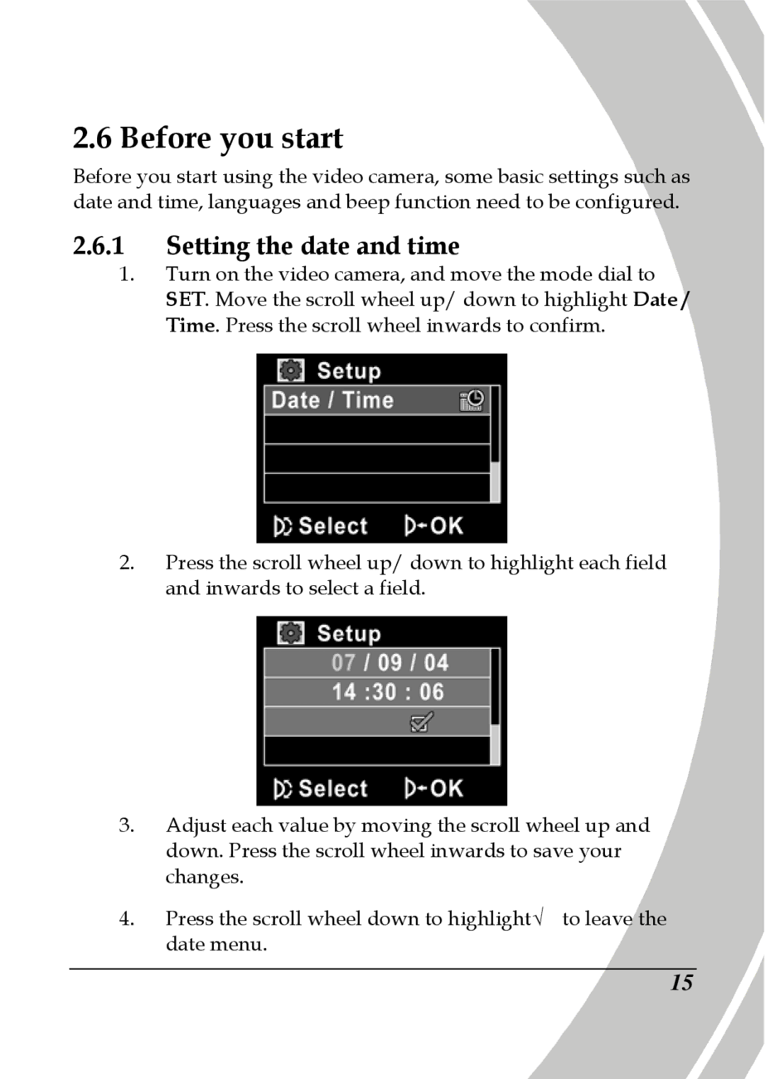 DXG Technology DXG-580V HD manual Before you start, Setting the date and time 