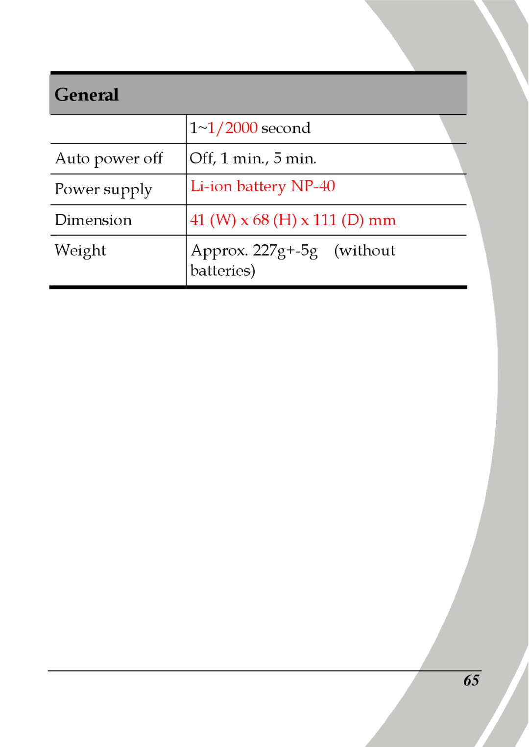 DXG Technology DXG-580V HD manual Li-ion battery NP-40 