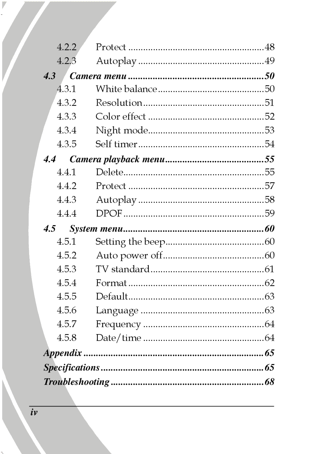 DXG Technology DXG-587V HD manual Camera menu 