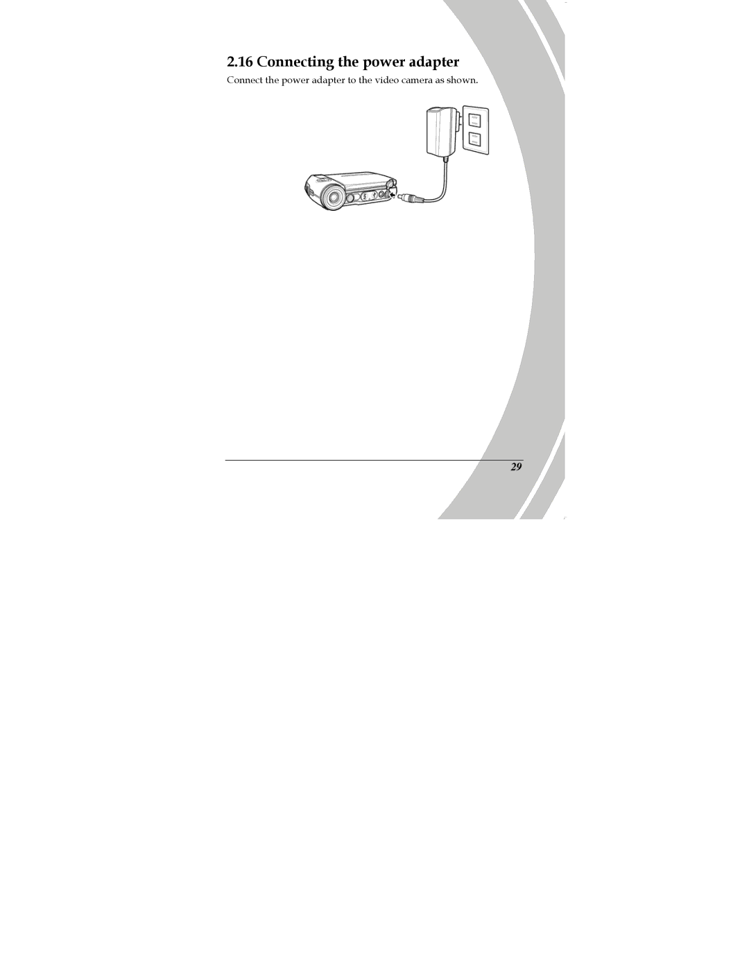 DXG Technology DXG-589V manual Connecting the power adapter 