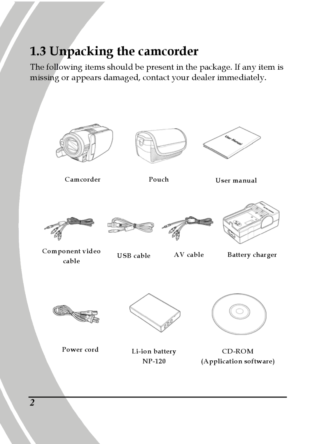 DXG Technology DXG-595V manual Unpacking the camcorder 