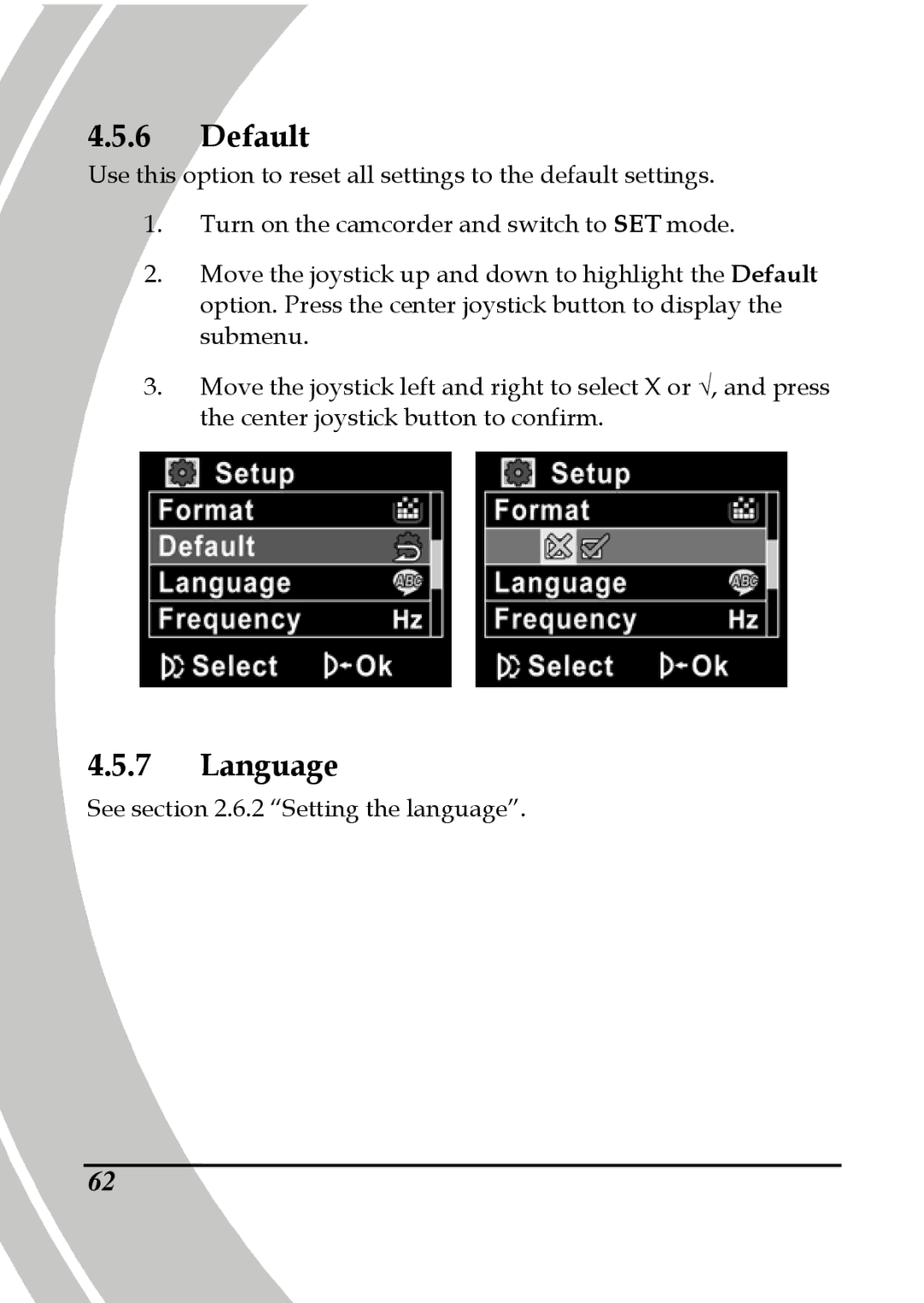 DXG Technology DXG-595V manual Default, Language 