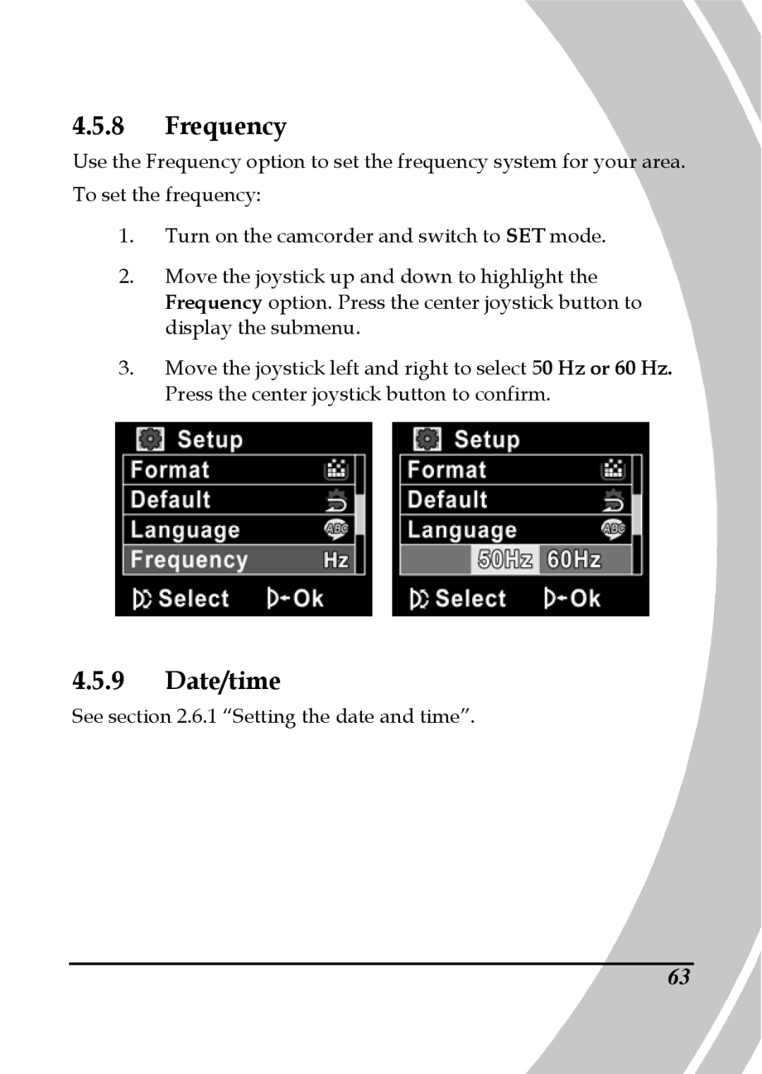 DXG Technology DXG-595V manual Frequency, Date/time 