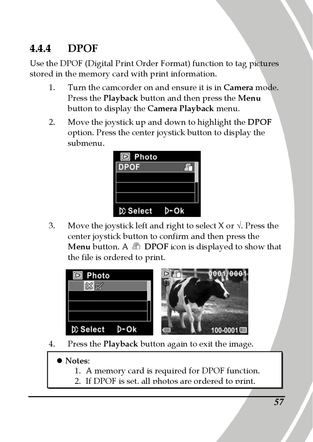 DXG Technology DXG-595V manual Dpof, z Notes 