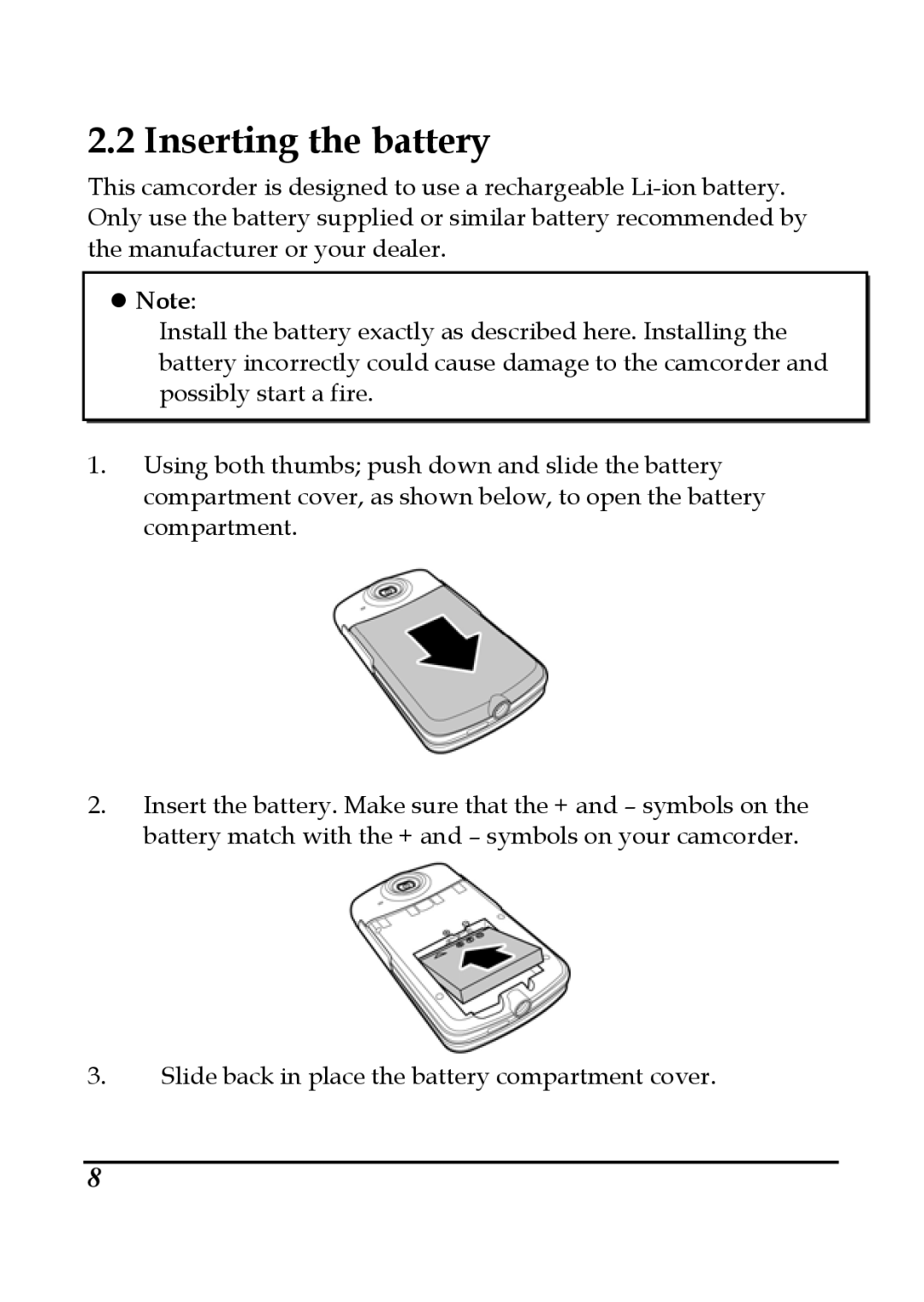 DXG Technology DXG-599V manual Inserting the battery 