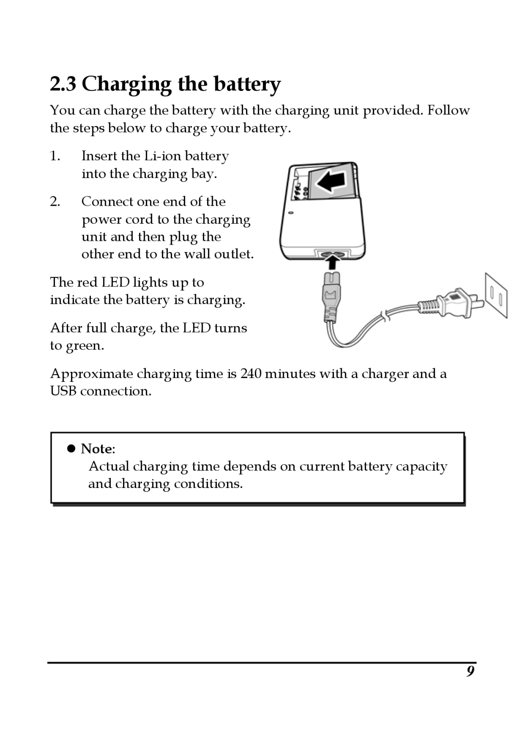 DXG Technology DXG-599V manual Charging the battery 