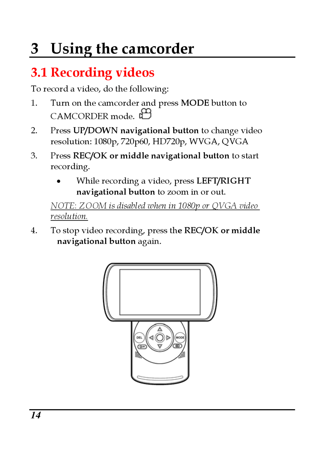 DXG Technology DXG-599V manual Using the camcorder 