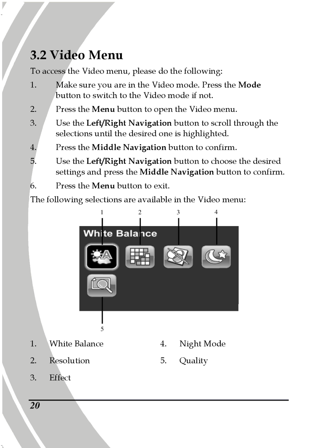 DXG Technology DXG-5B7V manual Video Menu 