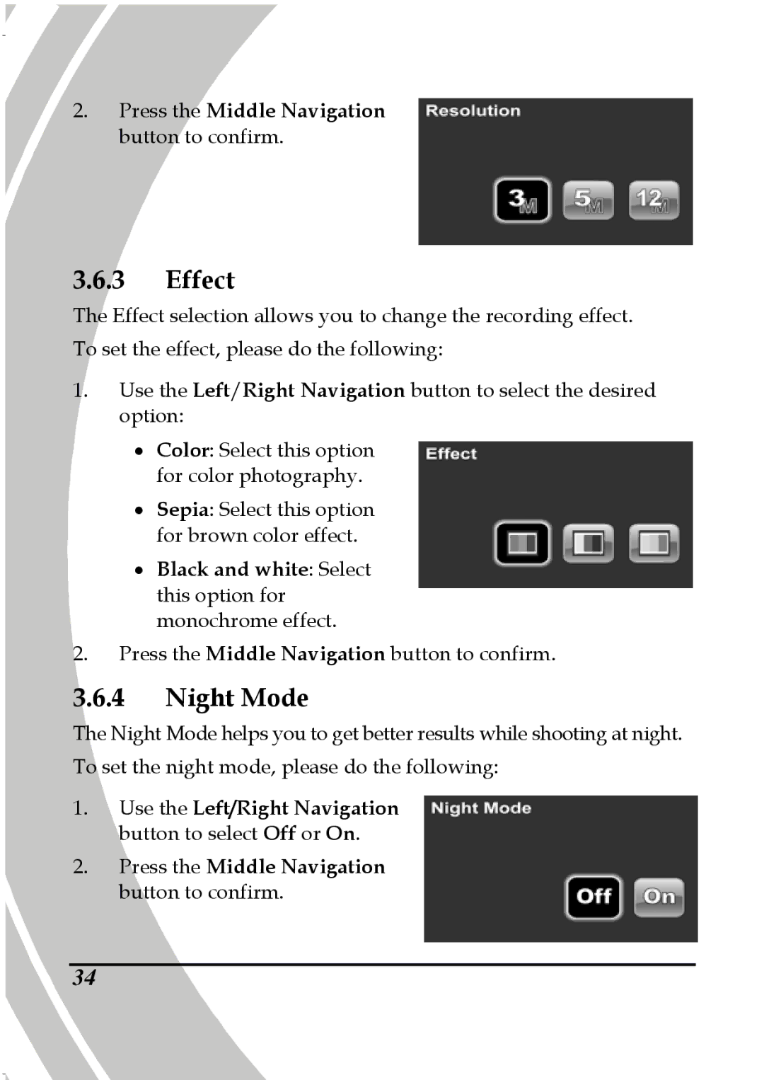 DXG Technology DXG-5B7V manual Black and white Select this option for monochrome effect 