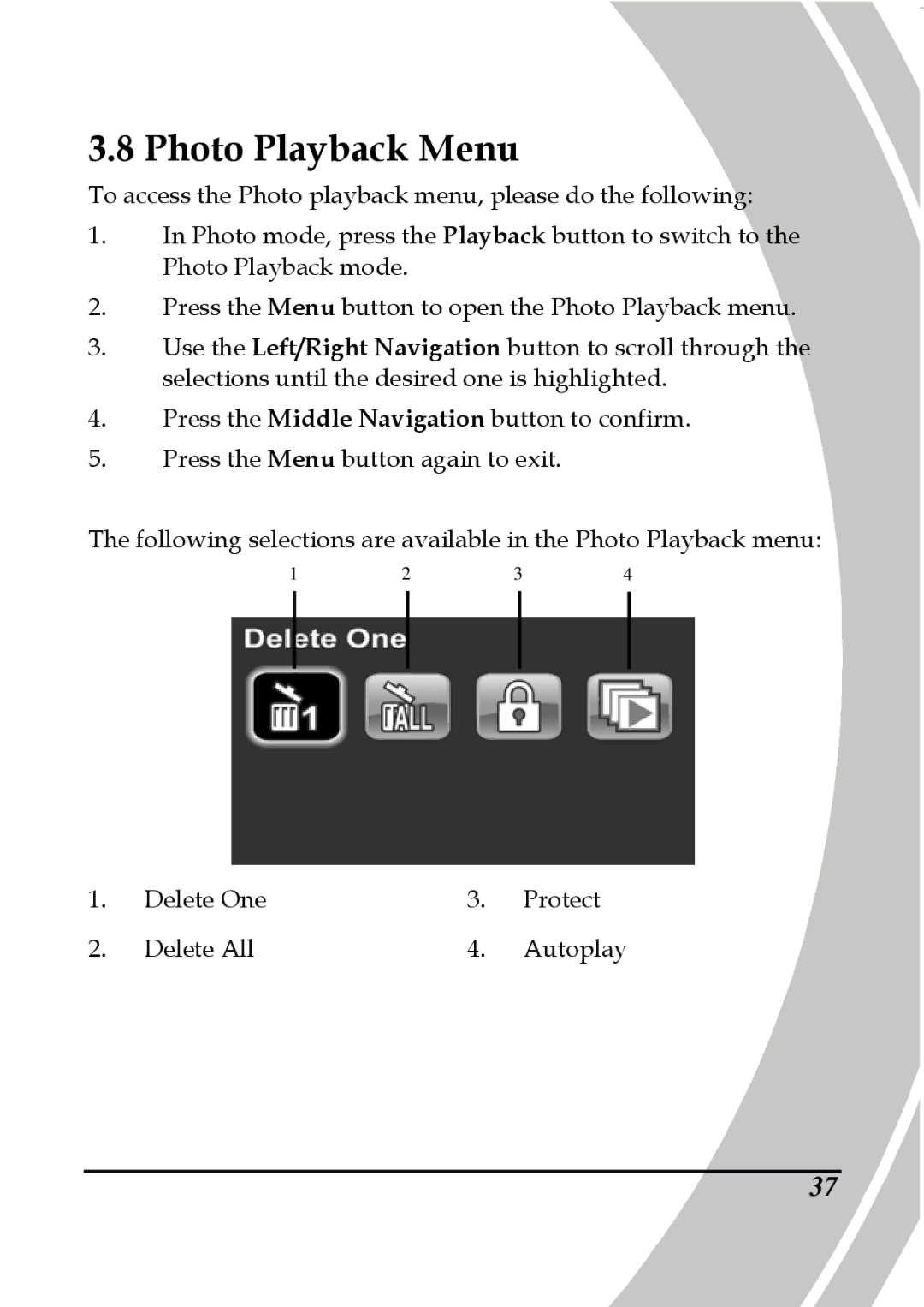 DXG Technology DXG-5B7V manual Photo Playback Menu 