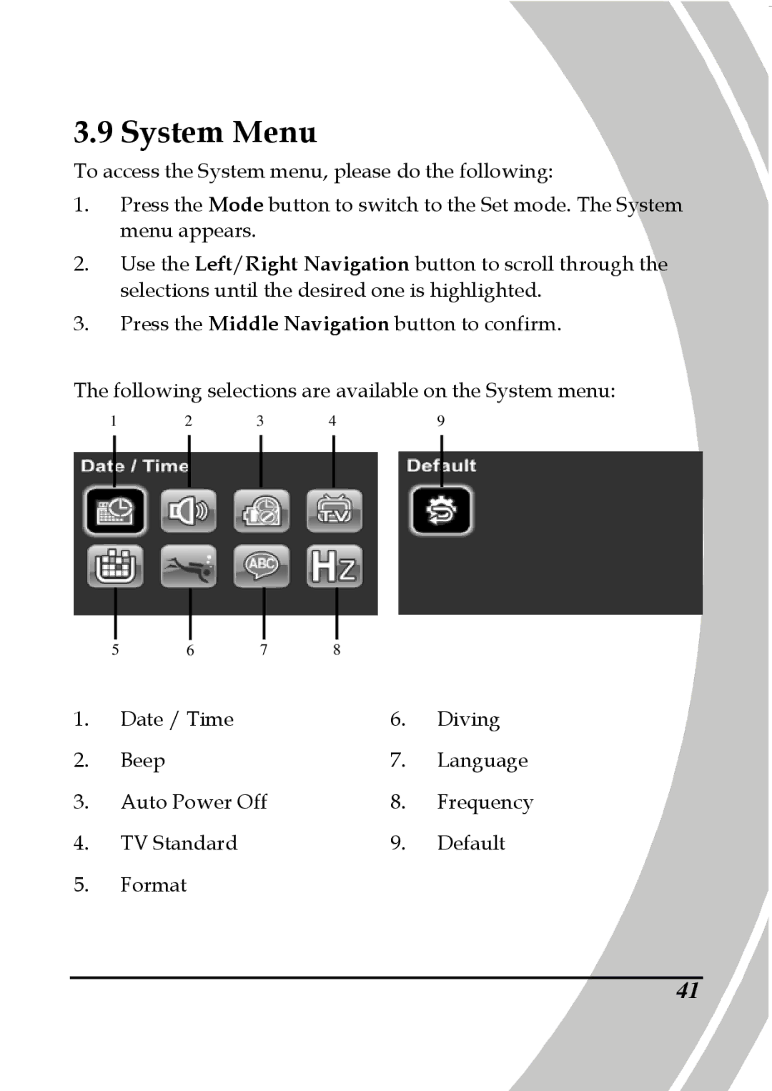 DXG Technology DXG-5B7V manual System Menu 