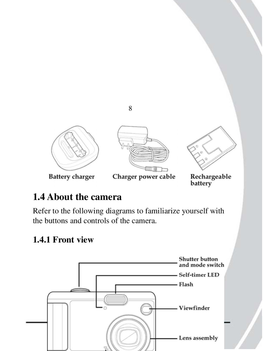 DXG Technology DXG-608 manual About the camera, Front view 