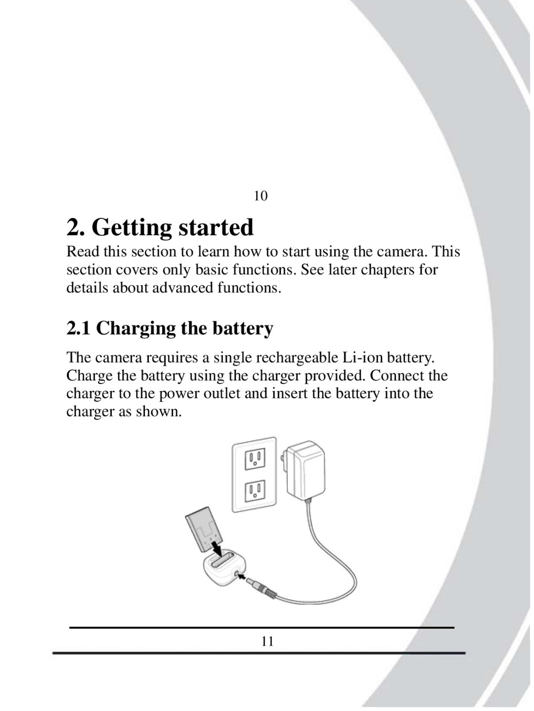 DXG Technology DXG-608 manual Getting started, Charging the battery 