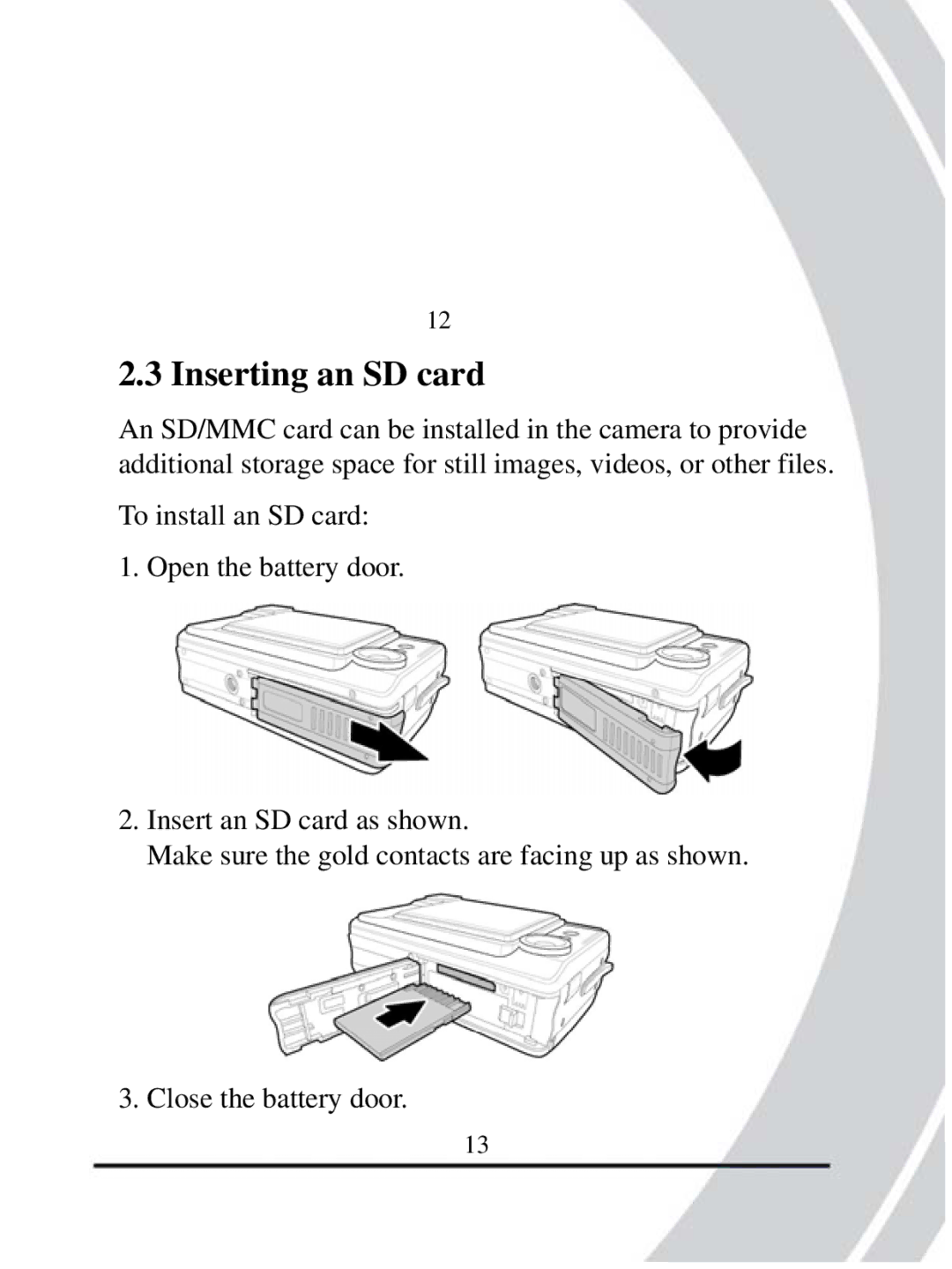 DXG Technology DXG-608 manual Inserting an SD card 