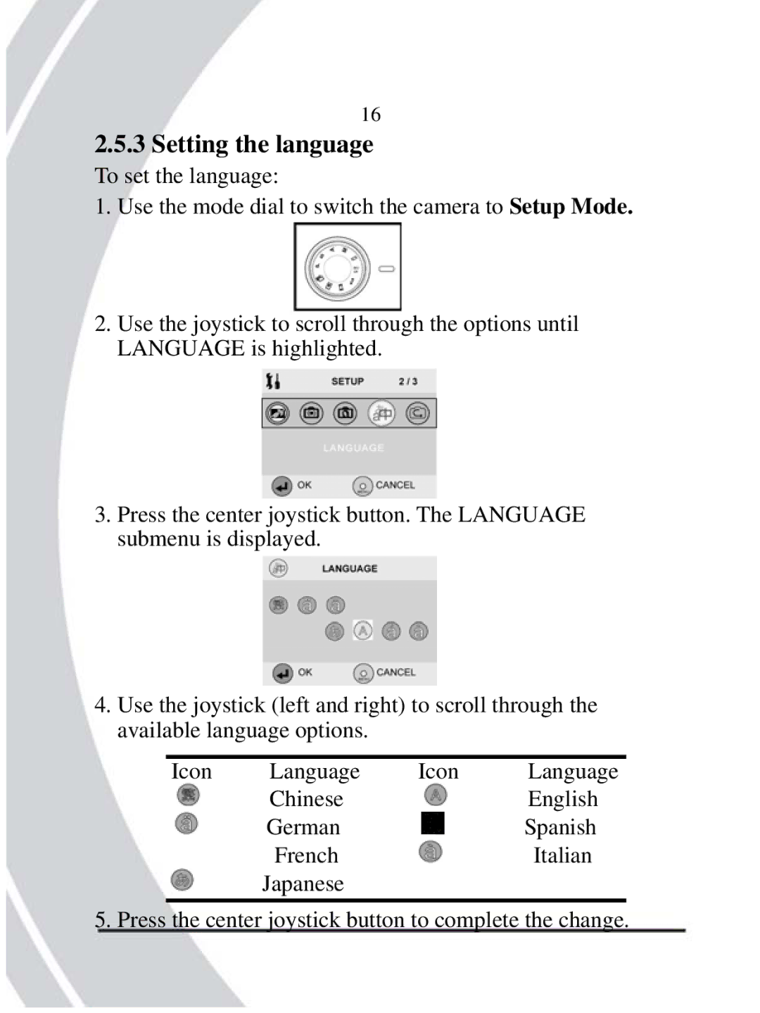 DXG Technology DXG-608 manual Setting the language 