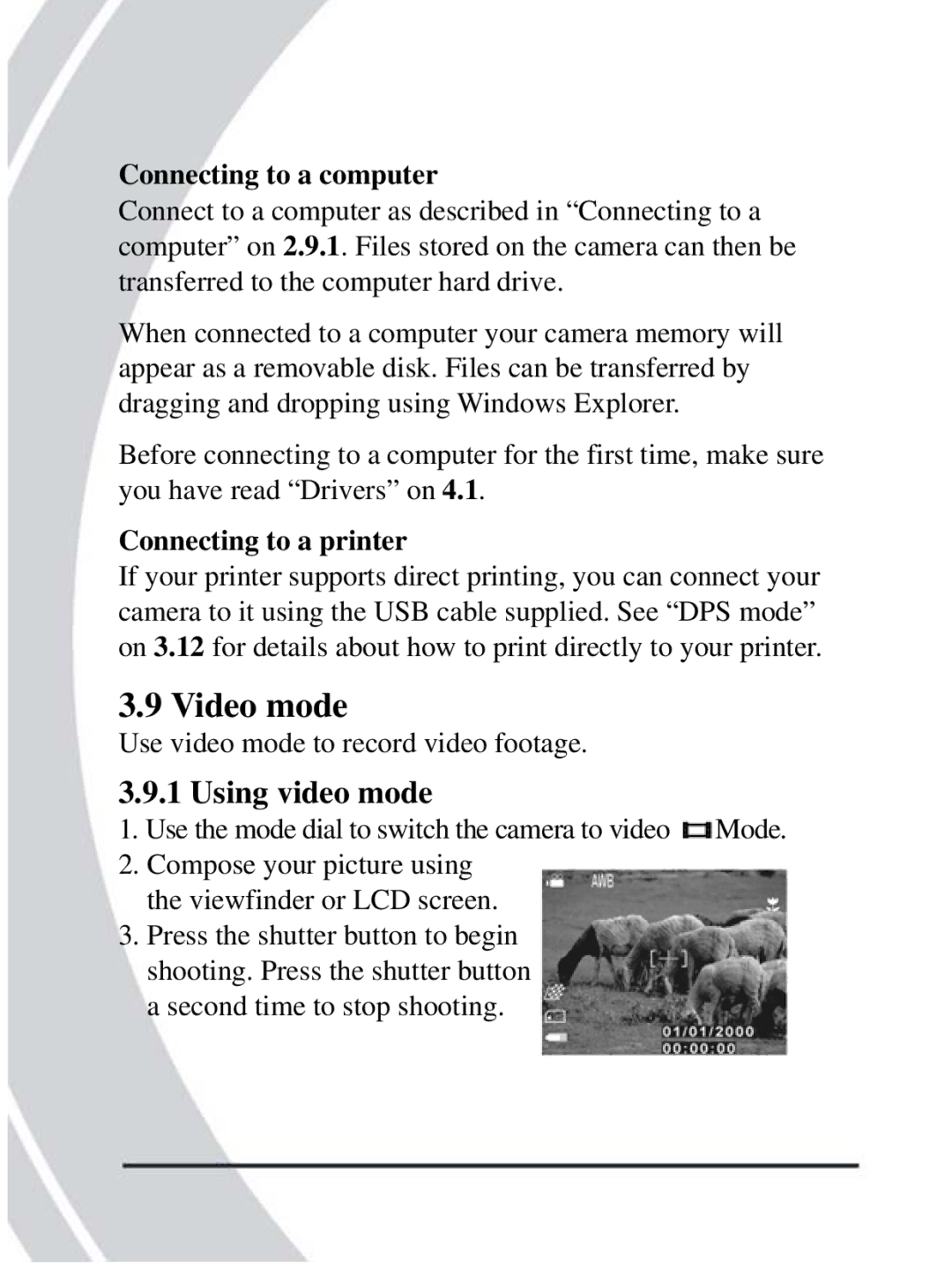 DXG Technology DXG-608 manual Video mode, Using video mode, Connecting to a computer, Connecting to a printer 