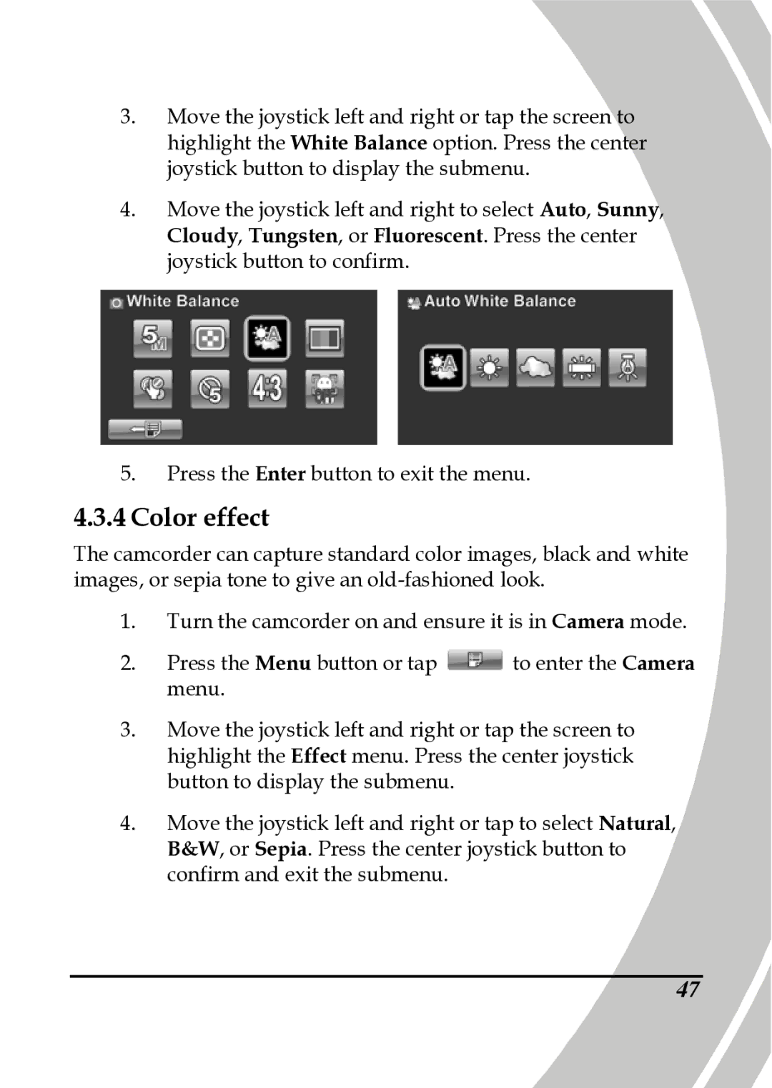 DXG Technology DXG-A85V HD manual Color effect 