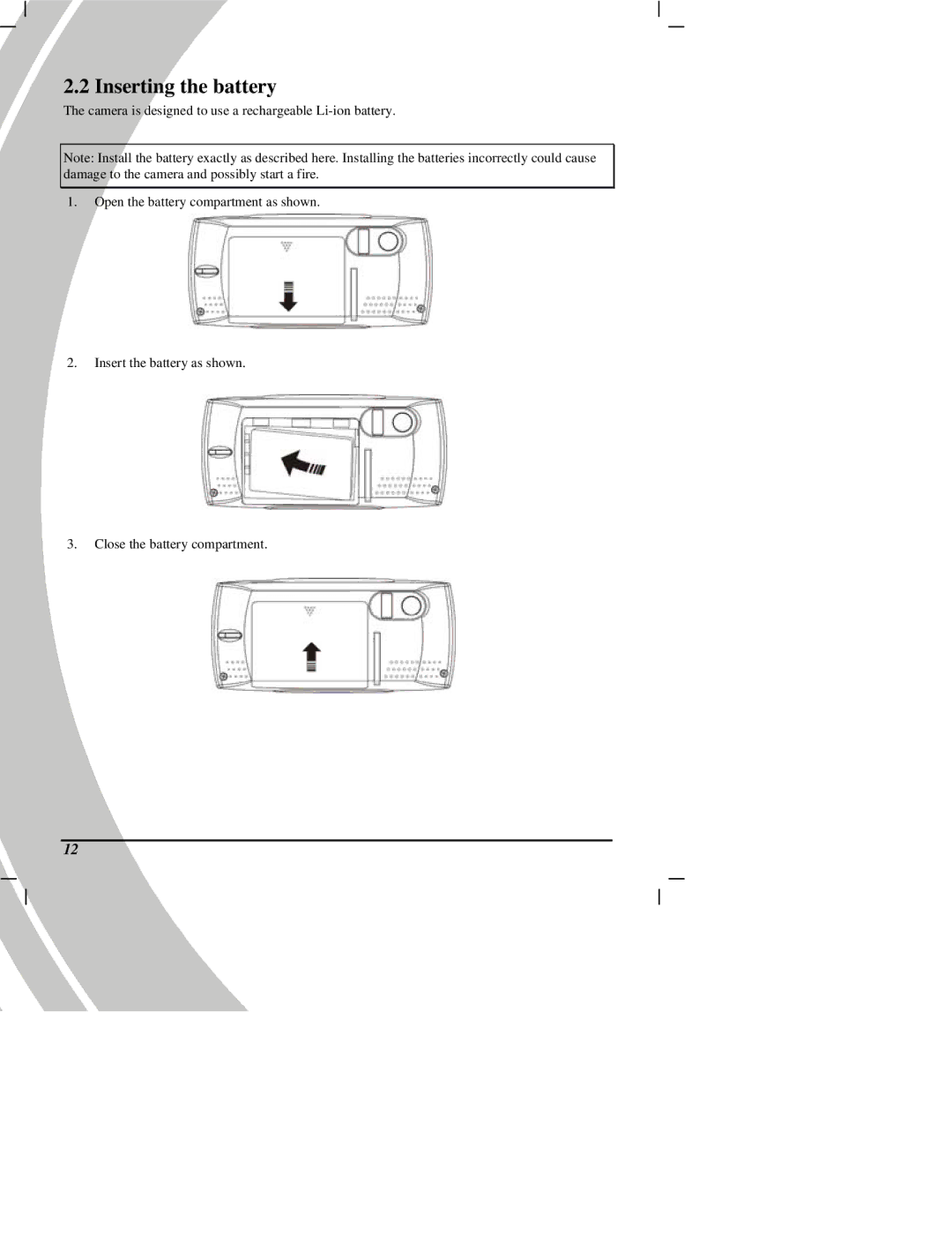 DXG Technology DXG Digital Camera manual Inserting the battery 