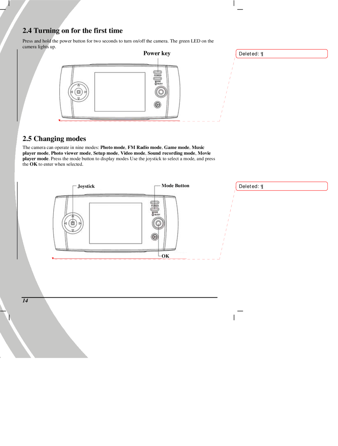 DXG Technology DXG Digital Camera manual Turning on for the first time, Changing modes, Power key 