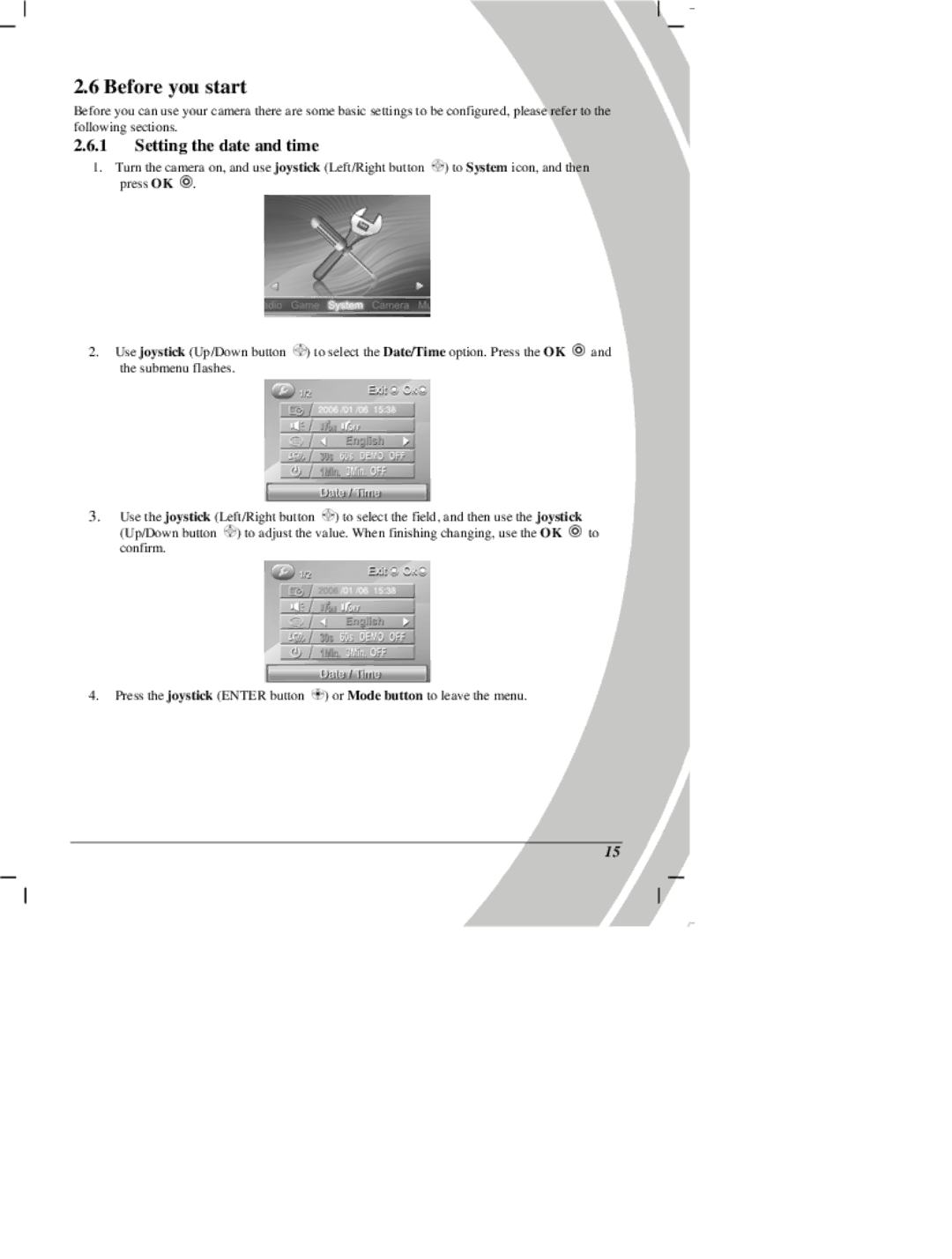 DXG Technology DXG Digital Camera manual Before you start, Setting the date and time 