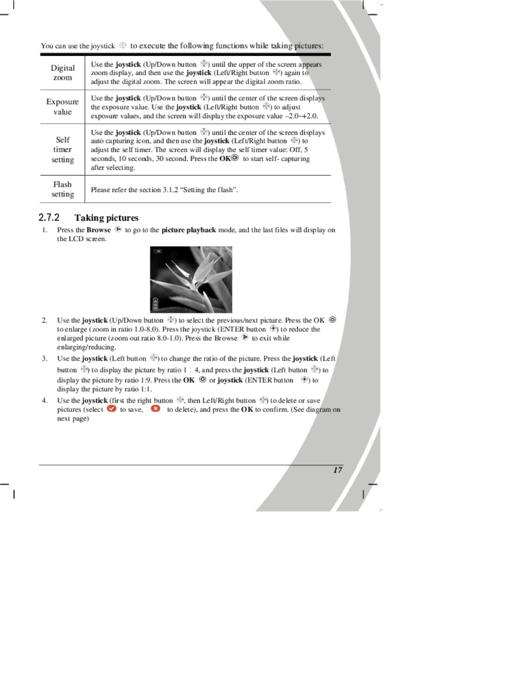 DXG Technology DXG Digital Camera manual Taking pictures, Use the joystick Up/Down button 