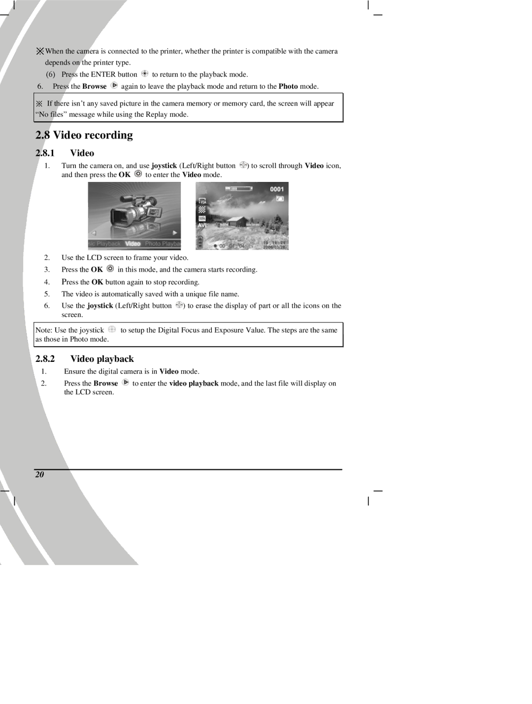 DXG Technology DXG Digital Camera manual Video recording, Video playback 