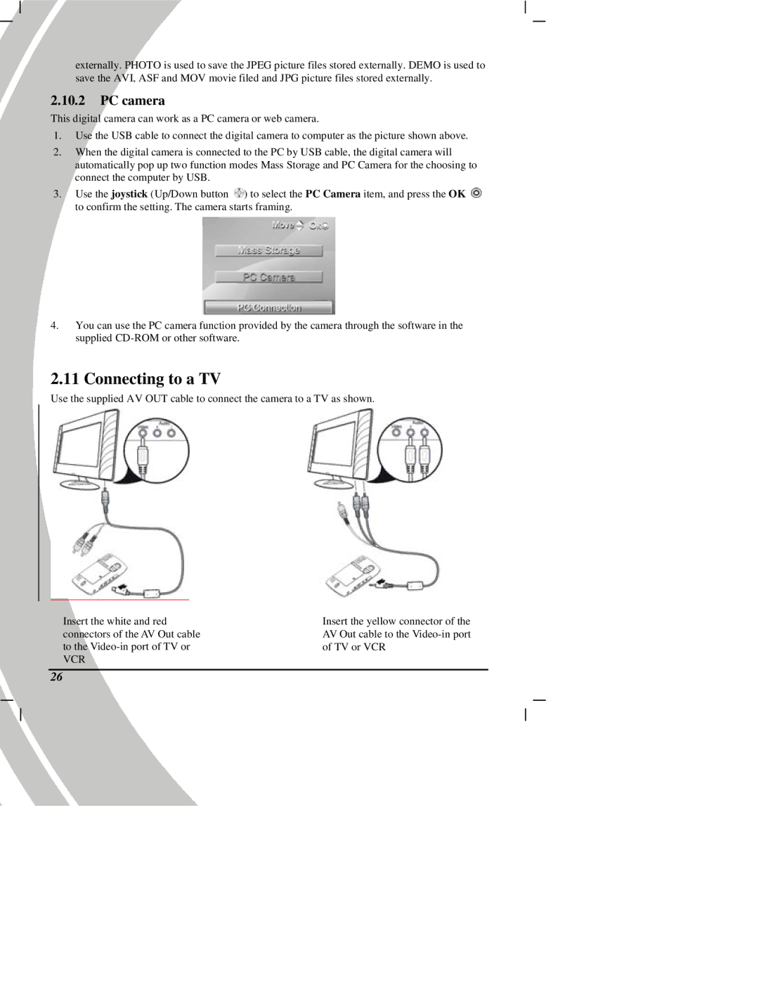 DXG Technology DXG Digital Camera manual Connecting to a TV, PC camera 