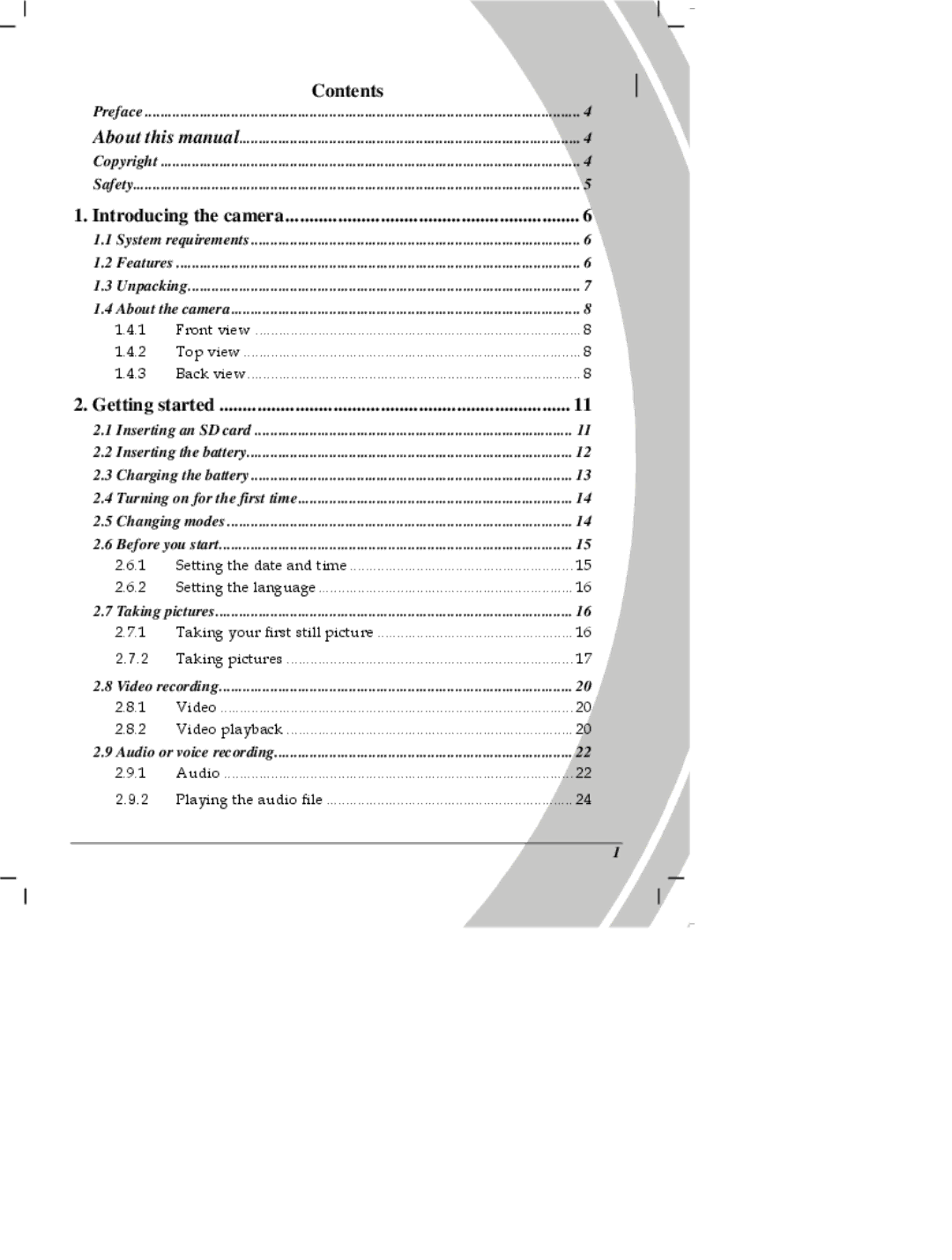 DXG Technology DXG Digital Camera manual Contents 