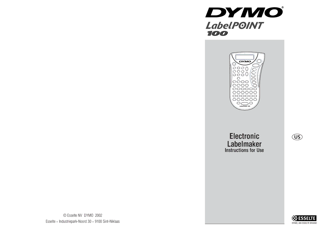 Dymo 100 manual Electronic Labelmaker, Instructions for Use 