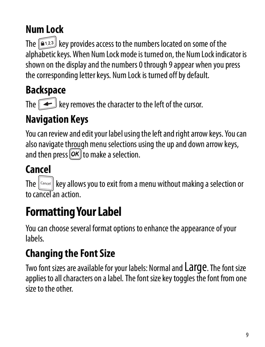 Dymo 120P manual Formatting Your Label 