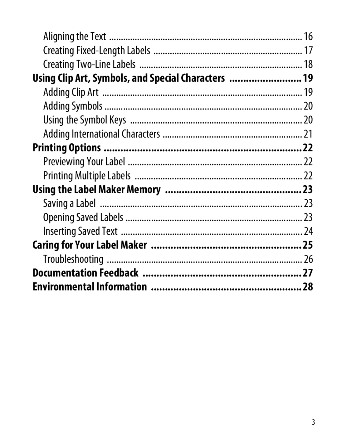 Dymo 260P manual Documentation Feedback Environmental Information 