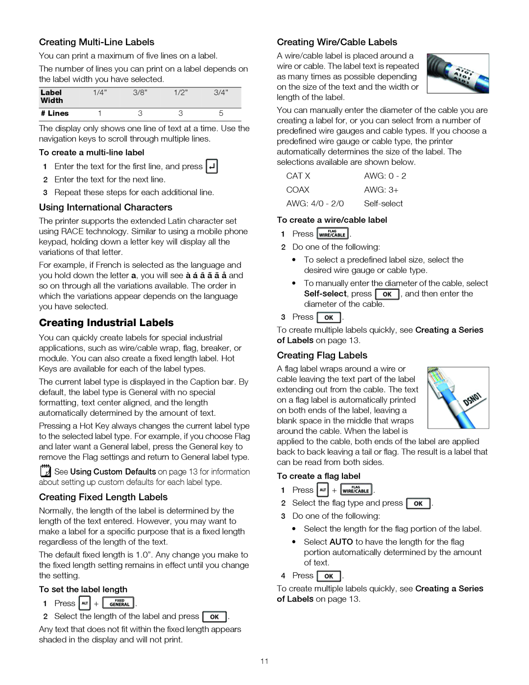 Dymo 4200 manual Creating Industrial Labels 