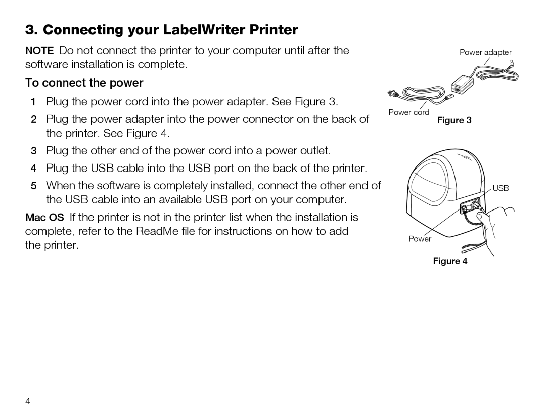 Dymo 450 Duo quick start Connecting your LabelWriter Printer 