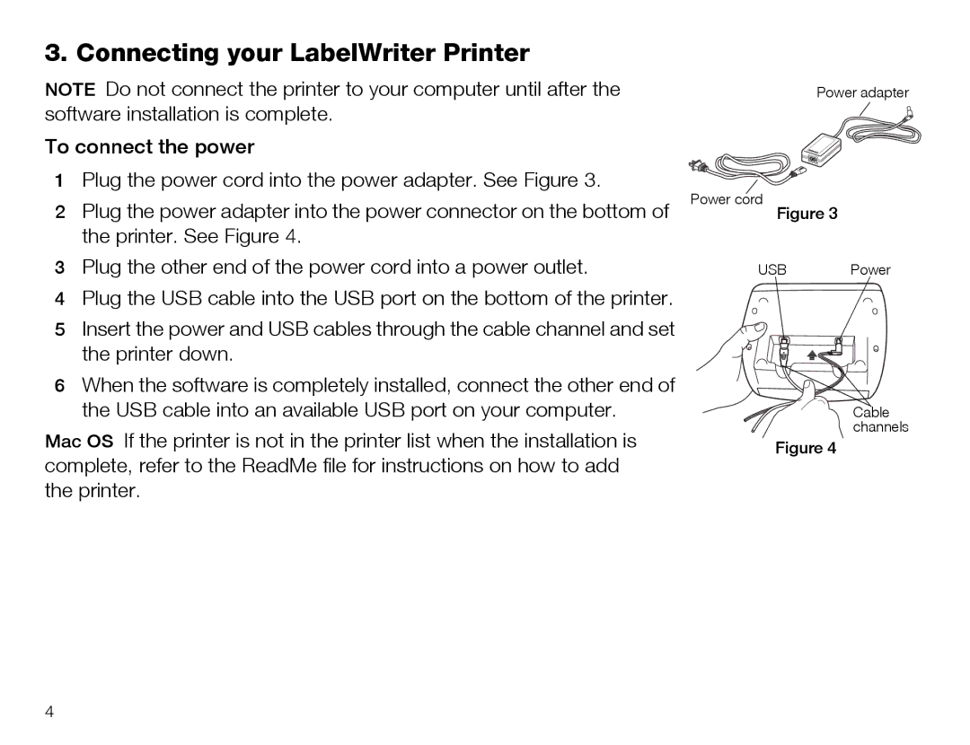 Dymo 450 TWIN TURBO quick start Connecting your LabelWriter Printer 