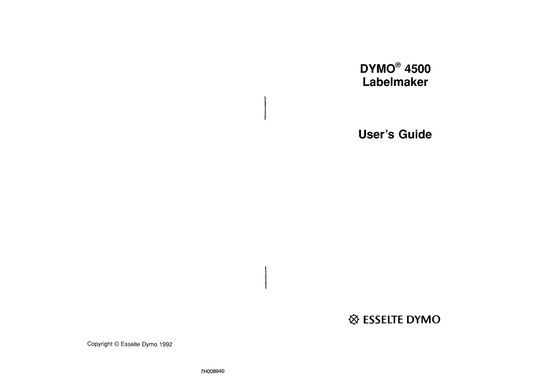 Dymo 4500 manual 