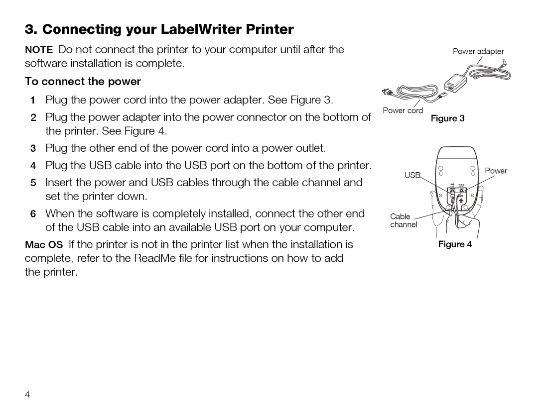 Dymo 450&450 turbo quick start Connecting your LabelWriter Printer 