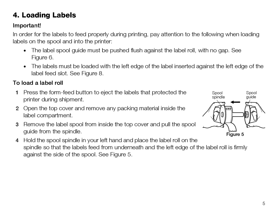 Dymo 450&450 turbo quick start Loading Labels 