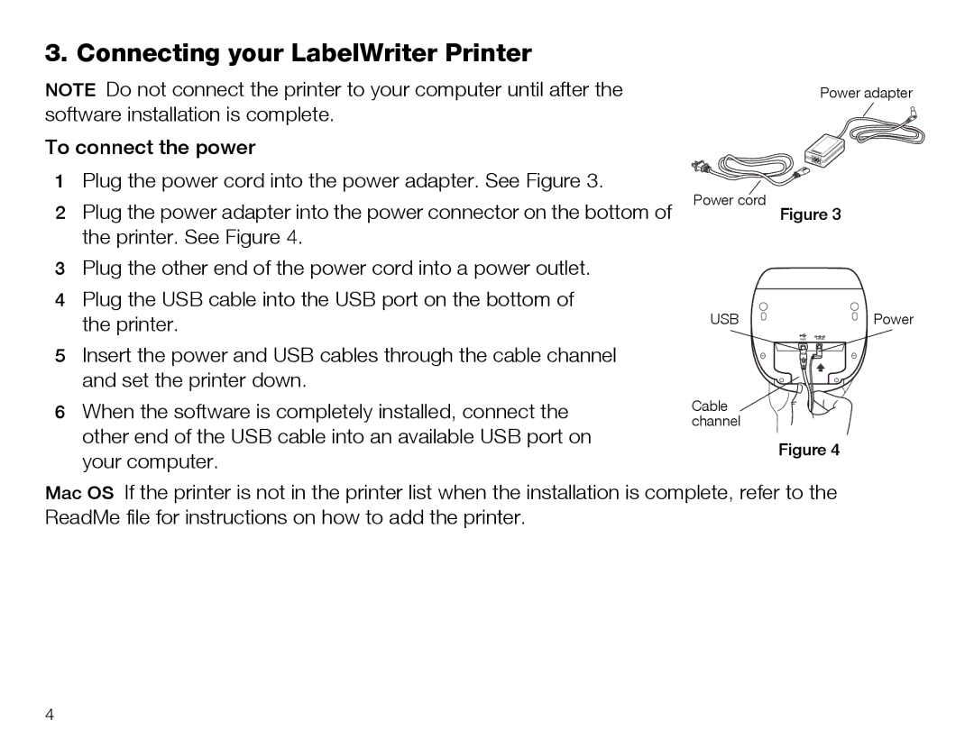 Dymo 4XL manual Connecting your LabelWriter Printer 