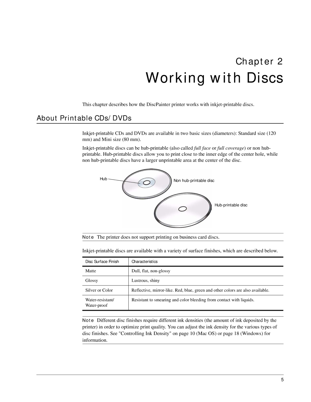 Dymo DiscPainter manual Working with Discs, About Printable CDs/DVDs 