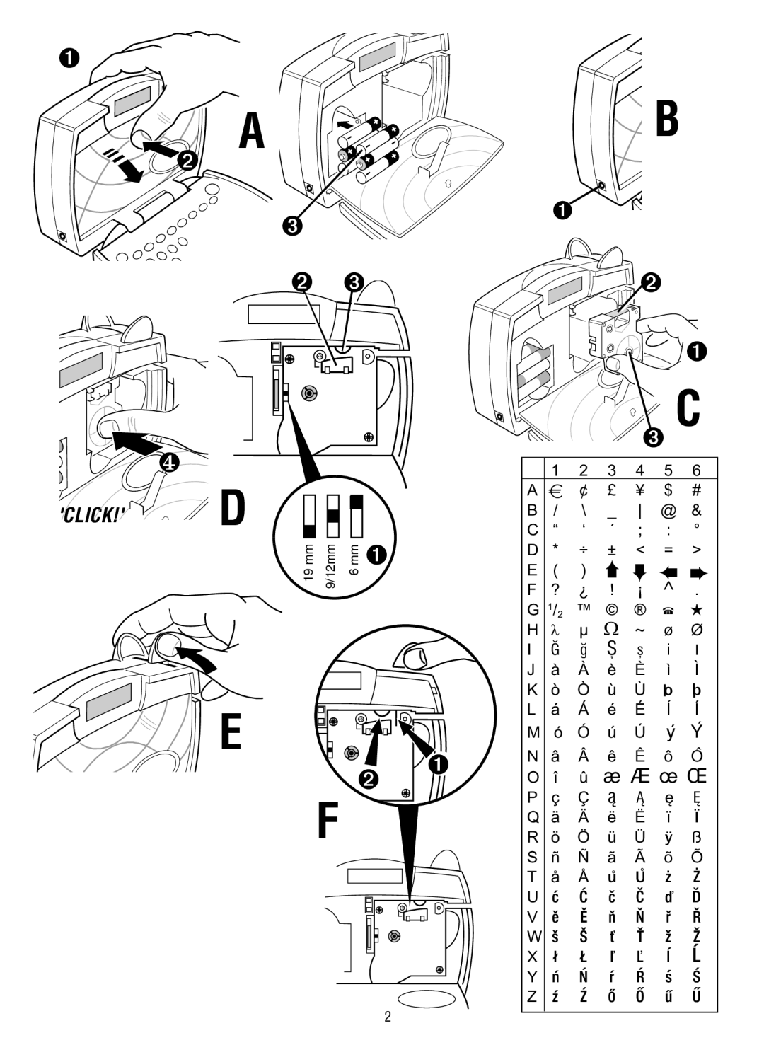 Dymo LM200 manual ➋ ➌ 