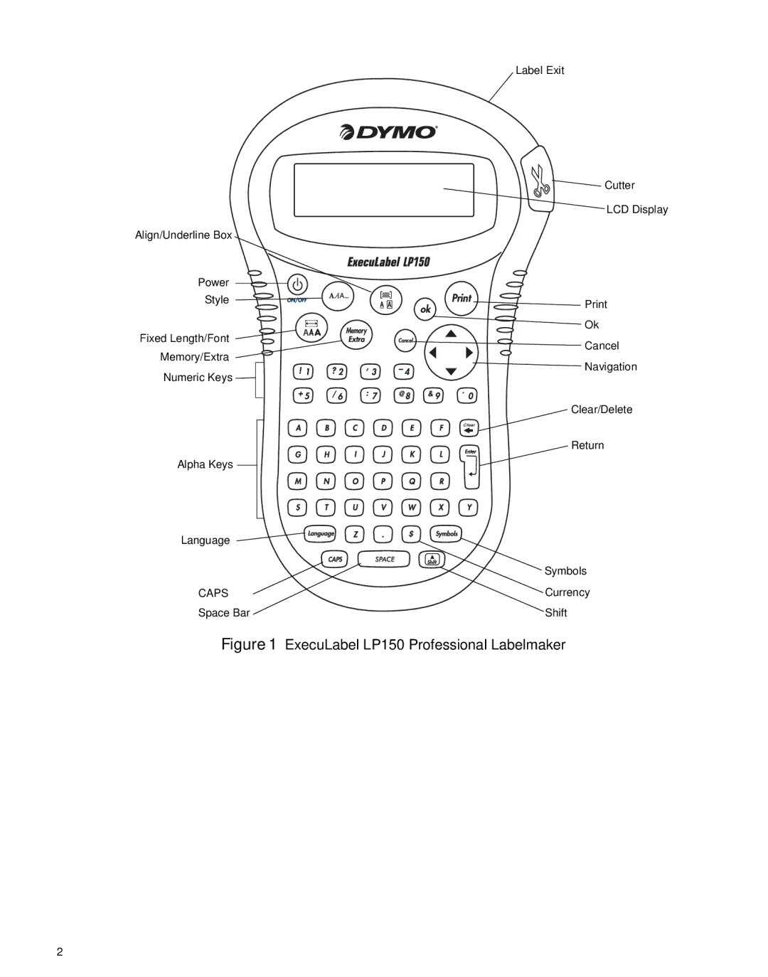 Dymo manual ExecuLabel LP150 Professional Labelmaker 