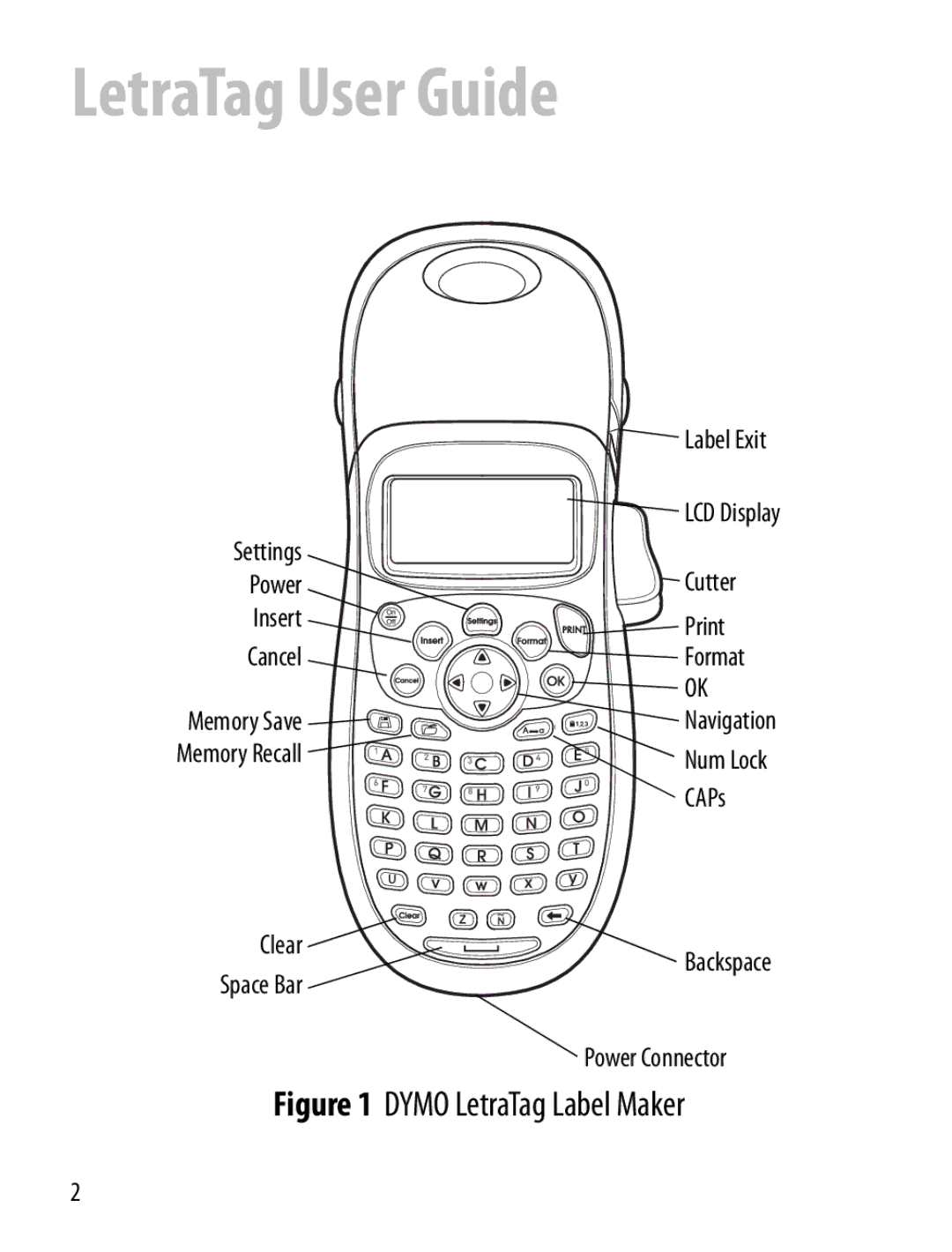 Dymo LT100-H manual LetraTag User Guide 