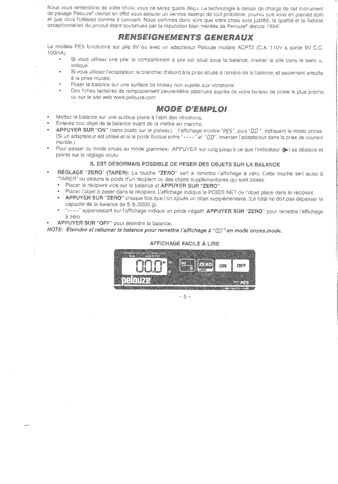 Dymo PE5 manual 