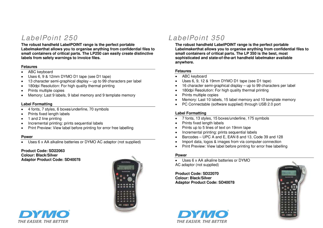 Dymo SD17293 manual LabelPoint 