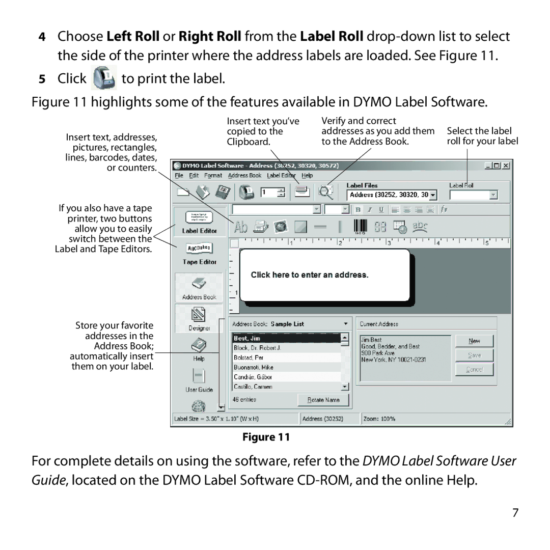 Dymo Twin Turbo quick start Click to print the label 